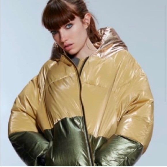 Zara Color Block Puffer Jacket. - Picture 2 of 6